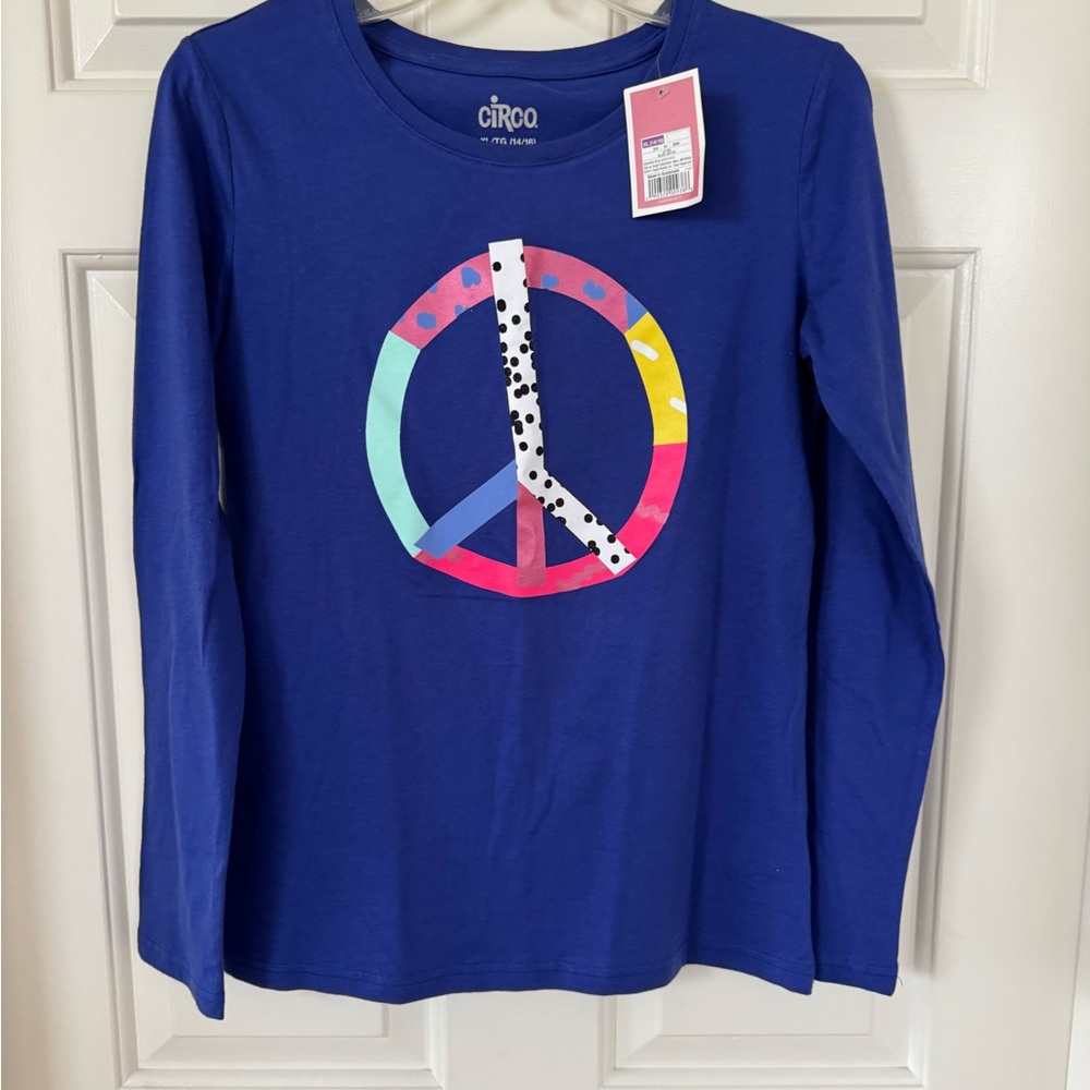 Circo Kids Blue Peace Sign Long Sleeve Shirt